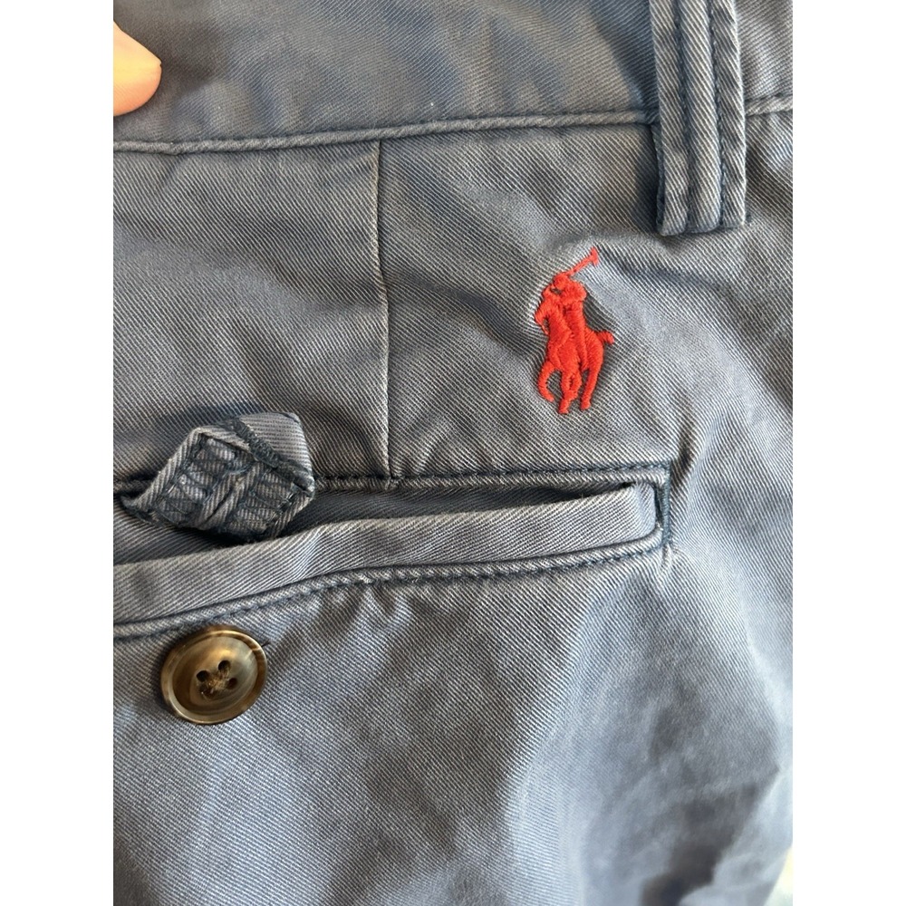 Polo Ralph Lauren stretch classic fit Men's 8 Inch Chino shorts Size 35 Blue 496 - Picture 3 of 5